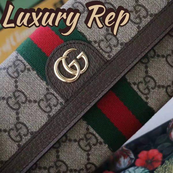 Replica Gucci GG Unisex Ophidia GG Continental Wallet in Beige/Ebony GG Supreme Canvas 5