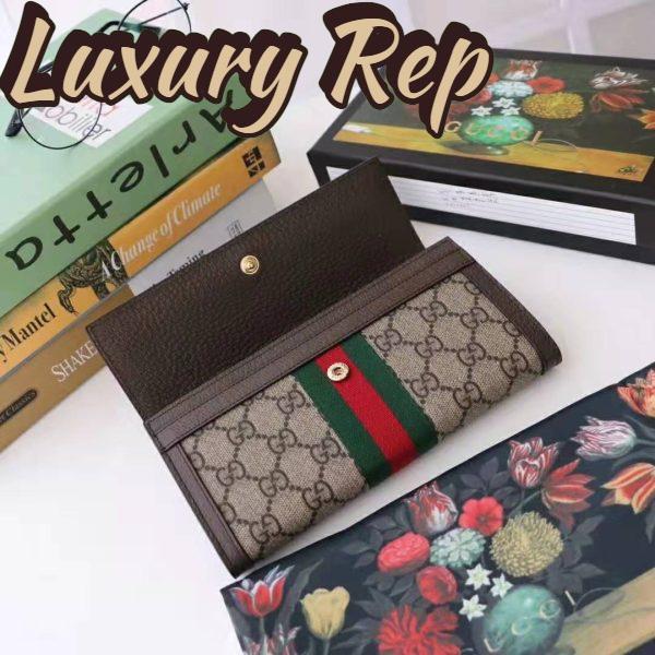 Replica Gucci GG Unisex Ophidia GG Continental Wallet in Beige/Ebony GG Supreme Canvas 6