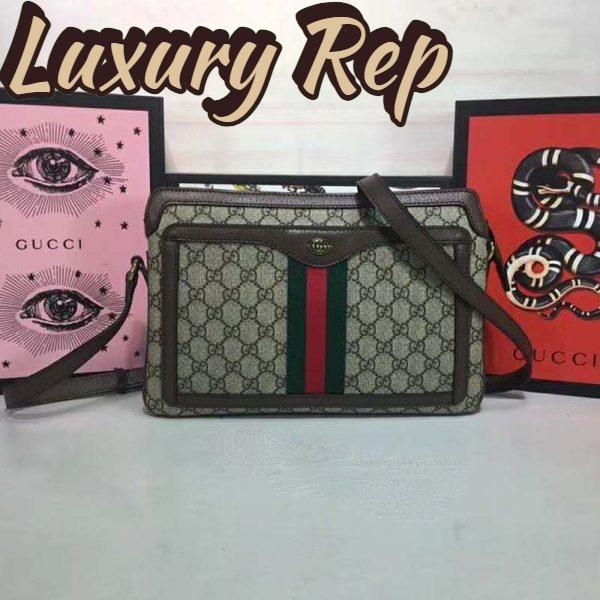 Replica Gucci GG Unisex Ophidia GG Medium Shoulder Bag-Brown 3