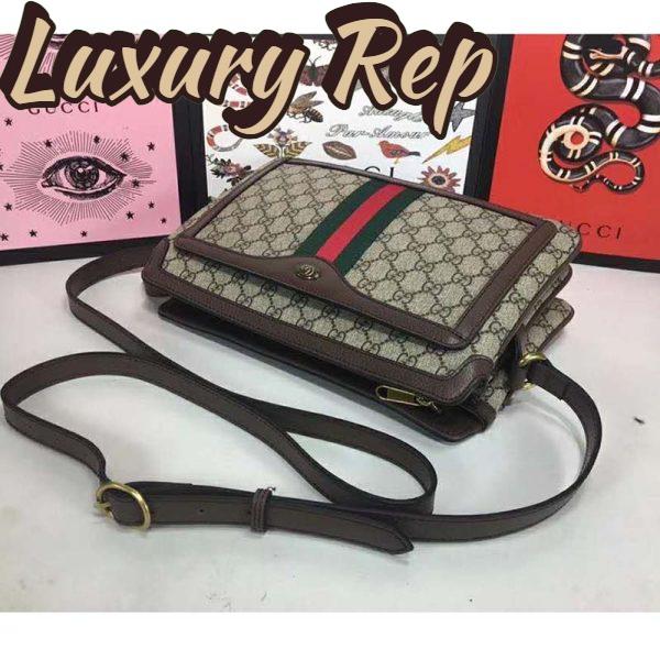 Replica Gucci GG Unisex Ophidia GG Medium Shoulder Bag-Brown 5