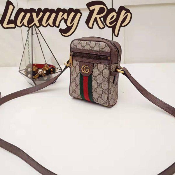 Replica Gucci GG Unisex Ophidia GG Shoulder Bag in Beige/Ebony GG Supreme Canvas 5