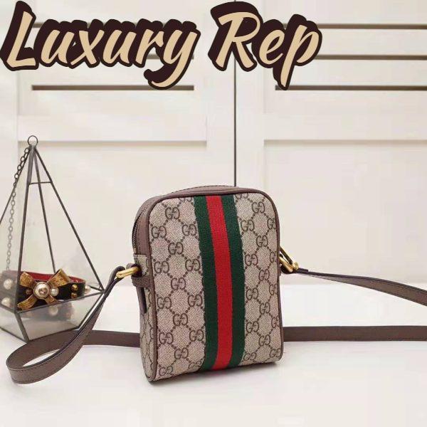 Replica Gucci GG Unisex Ophidia GG Shoulder Bag in Beige/Ebony GG Supreme Canvas 6