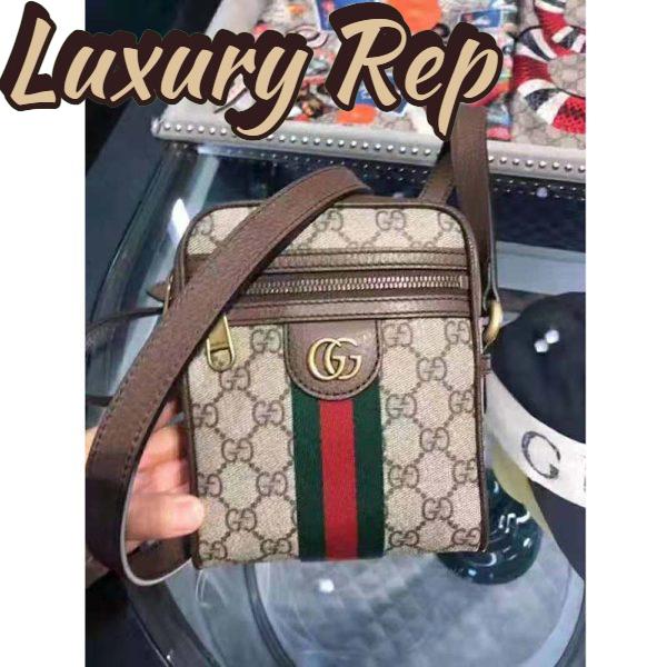Replica Gucci GG Unisex Ophidia GG Shoulder Bag in Beige/Ebony GG Supreme Canvas 7