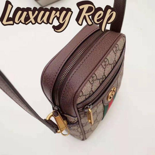 Replica Gucci GG Unisex Ophidia GG Shoulder Bag in Beige/Ebony GG Supreme Canvas 8