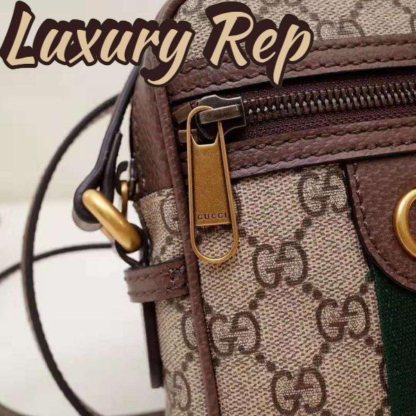 Replica Gucci GG Unisex Ophidia GG Shoulder Bag in Beige/Ebony GG Supreme Canvas 11