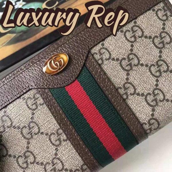 Replica Gucci GG Unisex Ophidia GG Zip Around Wallet in Beige/Ebony GG Supreme Canvas 6