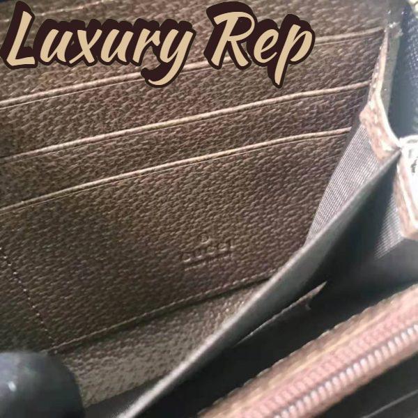 Replica Gucci GG Unisex Ophidia GG Zip Around Wallet in Beige/Ebony GG Supreme Canvas 11