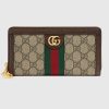 Replica Gucci GG Unisex Ophidia GG Zip Around Wallet in Beige/Ebony GG Supreme Canvas 12