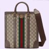 Replica Gucci GG Unisex Ophidia Medium Tote Bag Grey Black GG Supreme Canvas 15