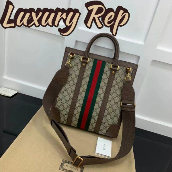 Replica Gucci GG Unisex Ophidia Medium Tote Bag Beige Ebony GG Supreme Canvas 3