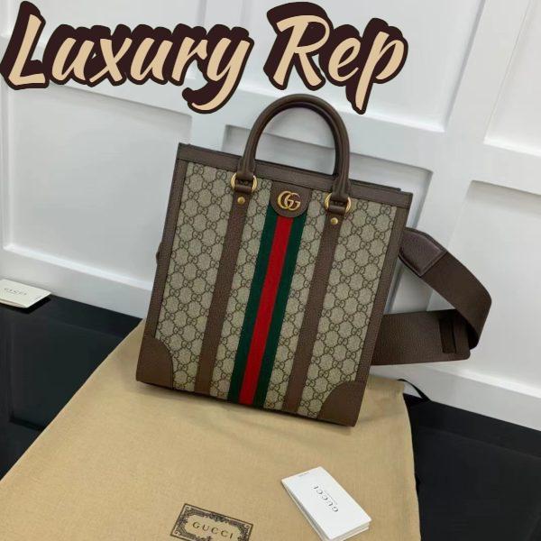 Replica Gucci GG Unisex Ophidia Medium Tote Bag Beige Ebony GG Supreme Canvas 4