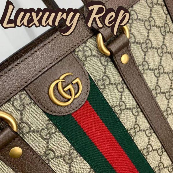 Replica Gucci GG Unisex Ophidia Medium Tote Bag Beige Ebony GG Supreme Canvas 9