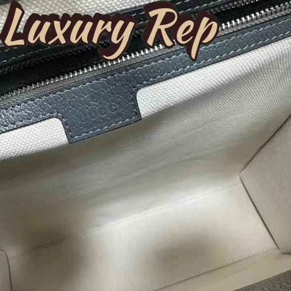 Replica Gucci GG Unisex Ophidia Medium Tote Bag Grey Black GG Supreme Canvas 10