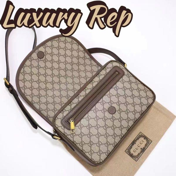 Replica Gucci GG Unisex Ophidia Messenger Bag Beige Ebony GG Supreme Canvas Double G 7