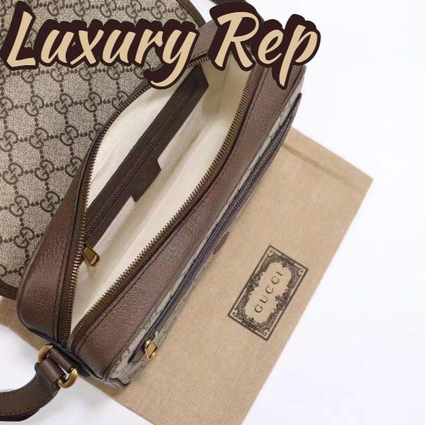 Replica Gucci GG Unisex Ophidia Messenger Bag Beige Ebony GG Supreme Canvas Double G 8