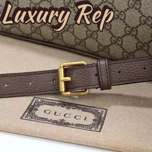 Replica Gucci GG Unisex Ophidia Messenger Bag Beige Ebony GG Supreme Canvas Double G 11