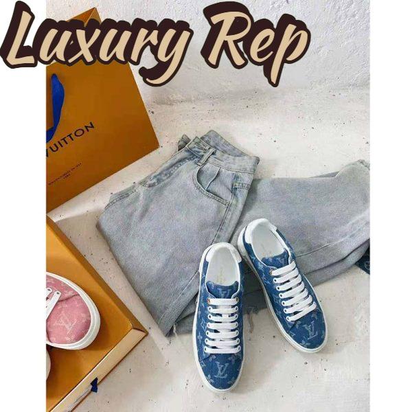 Replica Louis Vuitton Women Time Out Sneaker Blue Monogram Denim 7