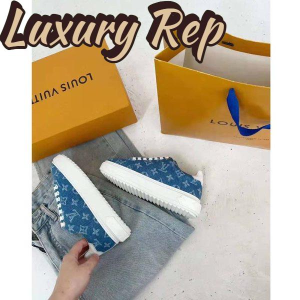 Replica Louis Vuitton Women Time Out Sneaker Blue Monogram Denim 9