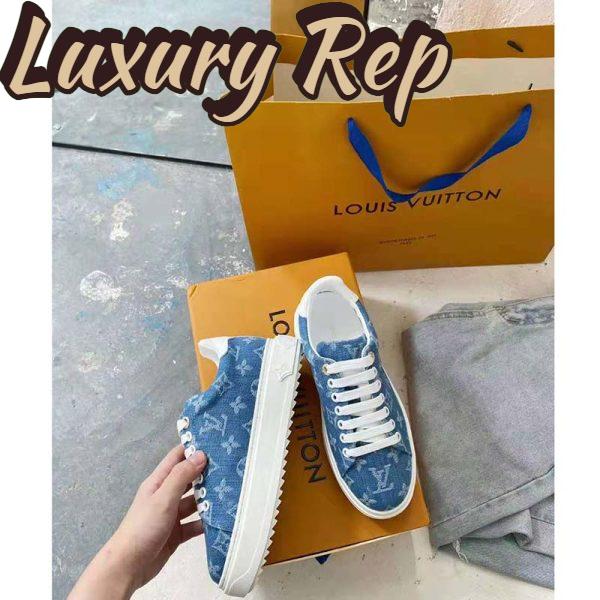 Replica Louis Vuitton Women Time Out Sneaker Blue Monogram Denim 10