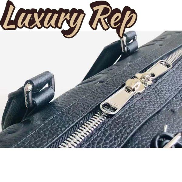 Replica Gucci GG Unisex Jumbo GG Small Duffle Bag Black Leather Zip Closure 10