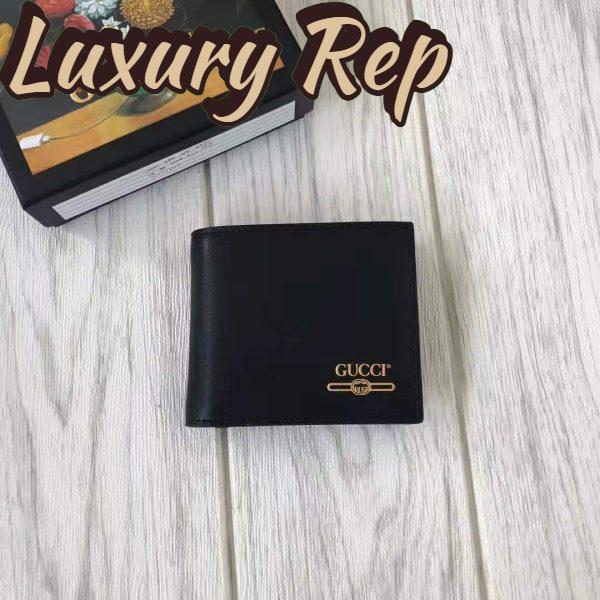 Replica Gucci GG Unisex Leather Mini Wallet with Gucci Logo in Black Leather 3