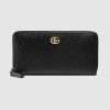 Replica Gucci GG Unisex Leather Zip Around Wallet with Gucci Logo in Black Leather 13