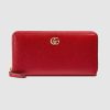 Replica Gucci GG Unisex Leather Zip Around Wallet with Gucci Logo in Black Leather 12