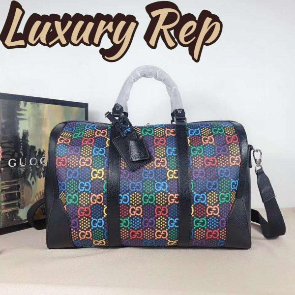 Replica Gucci GG Unisex Medium GG Psychedelic Carry-On Duffle-Black 3