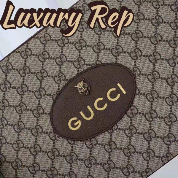 Replica Gucci GG Unisex Neo Vintage GG Supreme Pouch in Beige/Ebony GG Supreme Canvas 8