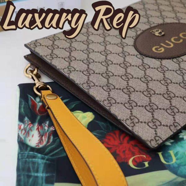 Replica Gucci GG Unisex Neo Vintage GG Supreme Pouch in Beige/Ebony GG Supreme Canvas 11