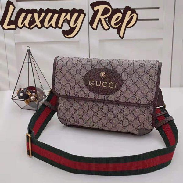 Replica Gucci GG Unisex Neo Vintage Messenger Bag in Beige/Ebony GG Supreme Canvas 3