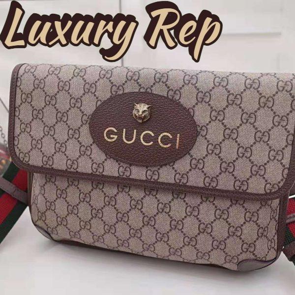 Replica Gucci GG Unisex Neo Vintage Messenger Bag in Beige/Ebony GG Supreme Canvas 5