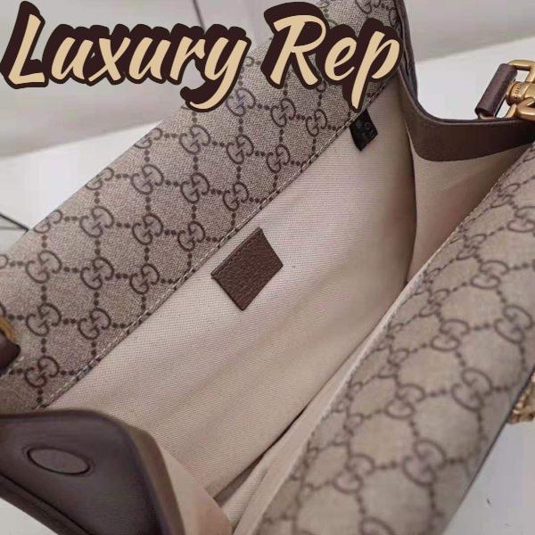 Replica Gucci GG Unisex Neo Vintage Messenger Bag in Beige/Ebony GG Supreme Canvas 9