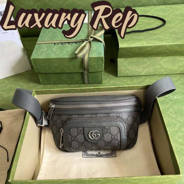 Replica Gucci GG Unisex Ophidia Belt Bag Grey Black GG Supreme Canvas Double G 3