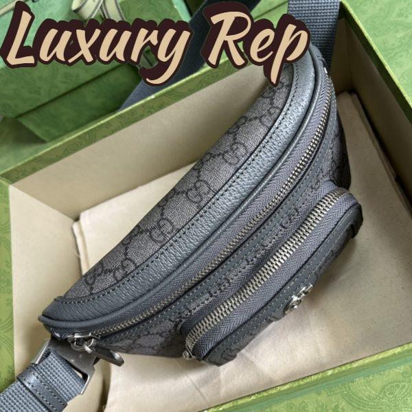 Replica Gucci GG Unisex Ophidia Belt Bag Grey Black GG Supreme Canvas Double G 6