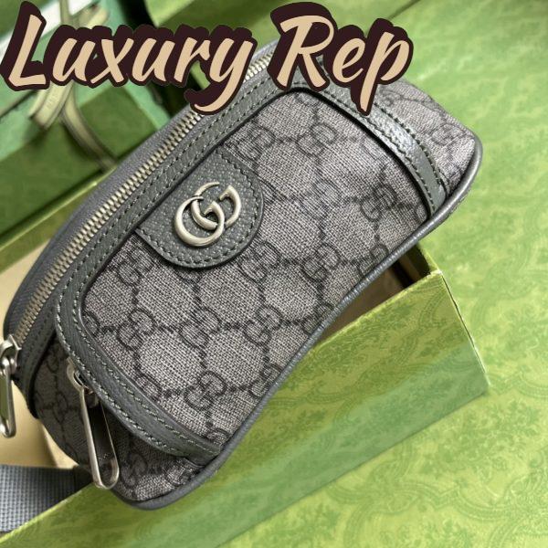 Replica Gucci GG Unisex Ophidia Belt Bag Grey Black GG Supreme Canvas Double G 8