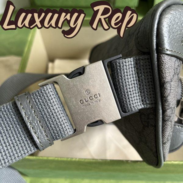 Replica Gucci GG Unisex Ophidia Belt Bag Grey Black GG Supreme Canvas Double G 10
