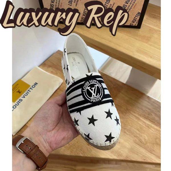 Replica Louis Vuitton LV Unisex Starboard Flat Espadrillas Black White Printed Canvas Rope Rubber 3