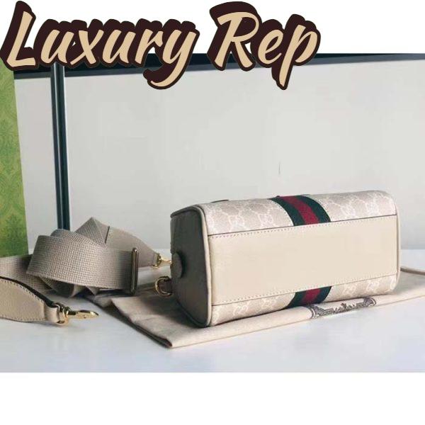 Replica Gucci GG Unisex Ophidia Mini GG Top Handle Bag Beige White Supreme Canvas 6