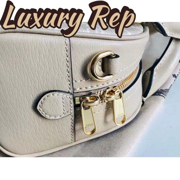 Replica Gucci GG Unisex Ophidia Mini GG Top Handle Bag Beige White Supreme Canvas 9
