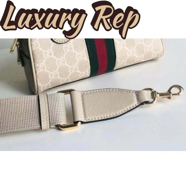 Replica Gucci GG Unisex Ophidia Mini GG Top Handle Bag Beige White Supreme Canvas 10