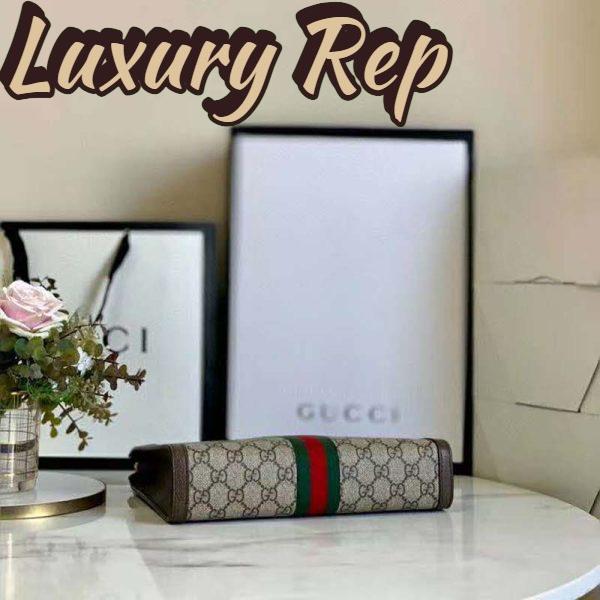 Replica Gucci GG Unisex Ophidia Pouch Beige/Ebony GG Supreme Canvas 7