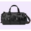 Replica Gucci GG Unisex Shoulder Bag Tonal Double G Black Leather 14