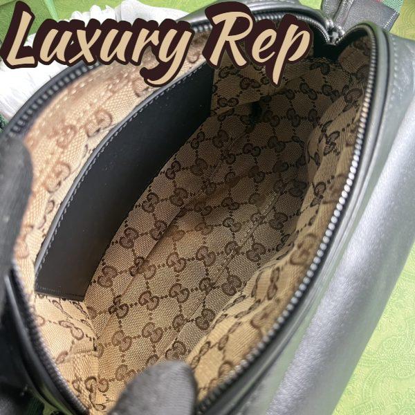Replica Gucci GG Unisex Shoulder Bag Tonal Double G Black Leather 9
