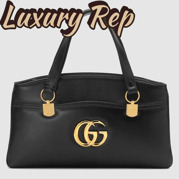 Replica Gucci GG Women Arli Large Top Handle Bag With Gold-Toned Double G Metal Hardware 4