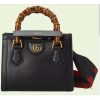 Replica Gucci GG Women Diana Mini Tote Bag Cuir Brown Leather Double G 15