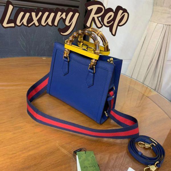 Replica Gucci GG Women Diana Small Tote Bag Double G Royal Blue Leather 4