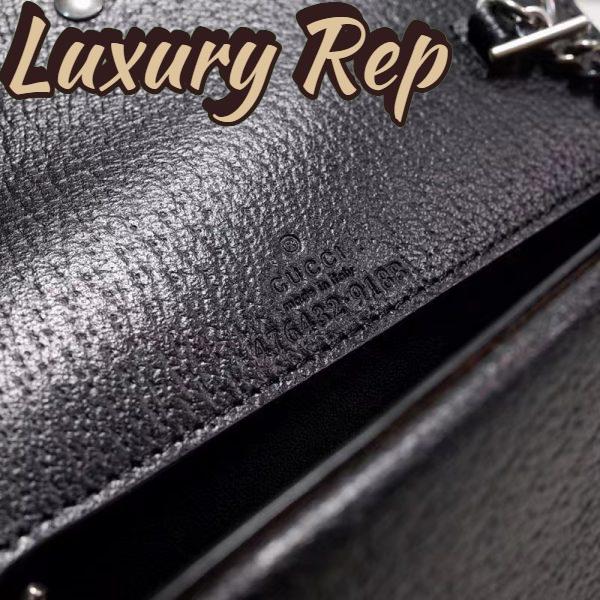 Replica Gucci GG Women Dionysus GG Super Mini Bag Black Ivory GG Denim Jacquard 10