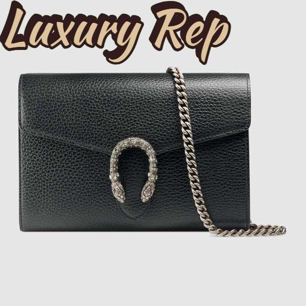 Replica Gucci GG Women Dionysus Leather Mini Chain Bag with Tiger Head Spur 3