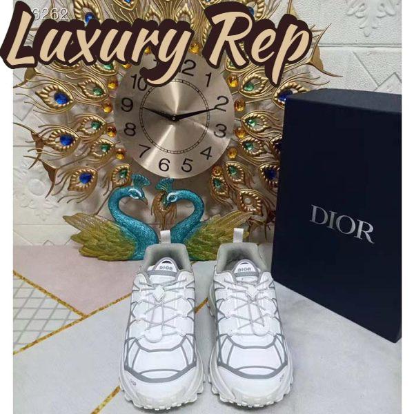 Replica Dior Unisex Shoes CD B31 Runner Sneaker White Technical Mesh Gray Rubber Warped Cannage 5
